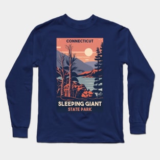 A Vintage Travel Art of the Sleeping Giant State Park - Connecticut - US Long Sleeve T-Shirt